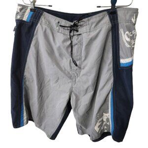 Ocean Pacific OP Sport Men's XL Swim Trunks Gray Blue – Removable Liner